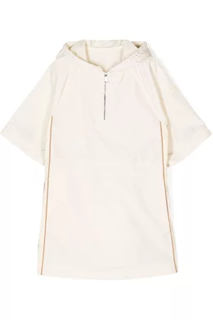 Moncler Girls Casual Dresses - Short-sleeve hooded dress - Neutrals