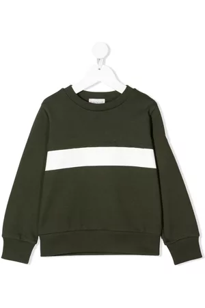 Moncler Girls Hoodies - Striped sweatshirt - Green