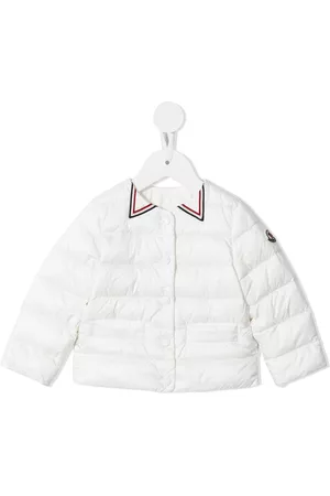 Moncler Puffer Jackets - Logo-trim padded jacket - White