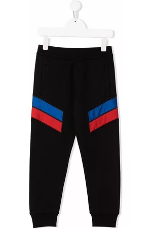Moncler Boys Sweatpants - Panelled logo-patch joggers - Black