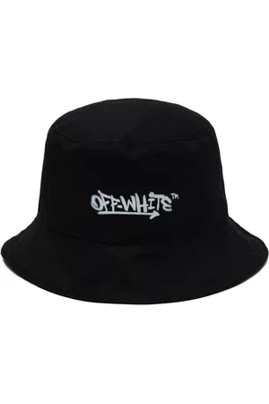 OFF-WHITE Boys Hats - Logo graffiti-print bucket hat - Black
