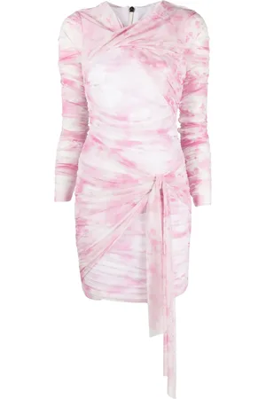 Msgm Tie-dye ruched short dress