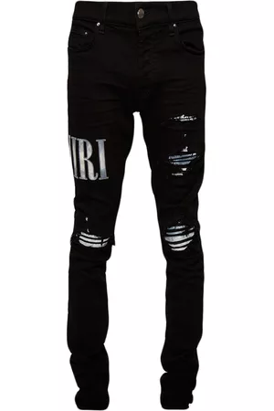 AMIRI Men Skinny Jeans - Tie-Dye Core logo-embroidered jeans - Black