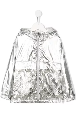 Moncler Jackets - Logo-print jacket - Silver