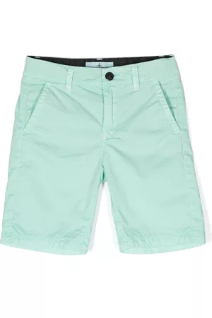 Stone Island Shorts - Logo-patch cotton chino shorts - Green