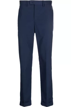 PT Torino Men Formal Pants - Straight-leg tailored trousers - Blue