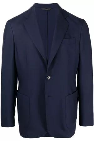 COLOMBO Men Blazers - Single-breasted cashmere blazer - Blue