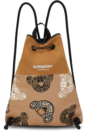 Burberry Rucksacks - Logo-print drawstring backpack - Brown