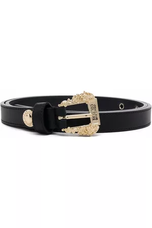 VERSACE Women Belts - Logo buckle belt - Black