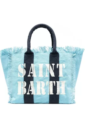 MC2 SAINT BARTH Women Tote Bags - Distressed logo-print tote bag - Blue