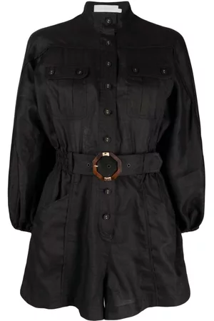 ZIMMERMANN Women Playsuits & Rompers - Belted cotton playsuit - Black
