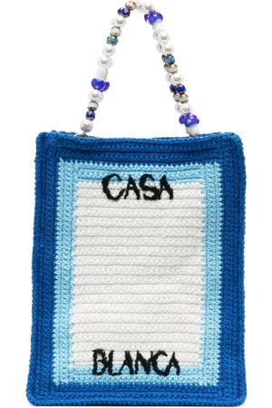 Casablanca Tennis Club crochet-knit tote bag