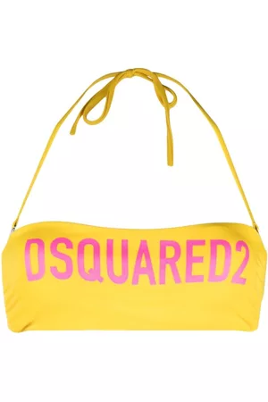Dsquared2 Women Bikini Tops - Logo-print bikini top - Yellow