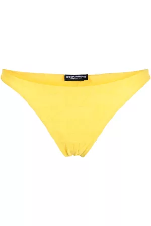 Dsquared2 Women Bikini Bottoms - Flocked logo bikini bottoms - Yellow