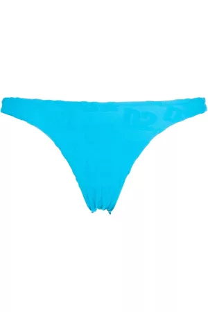 Dsquared2 Women Bikini Bottoms - Flocked logo bikini bottoms - Blue