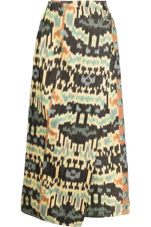 ULLA JOHNSON Navi printed cotton skirt