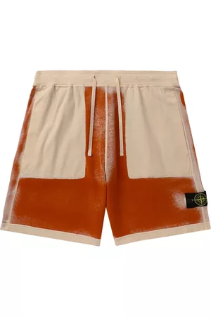 Stone Island Men Sports Shorts - Compass-motif drawstring cotton shorts - Neutrals