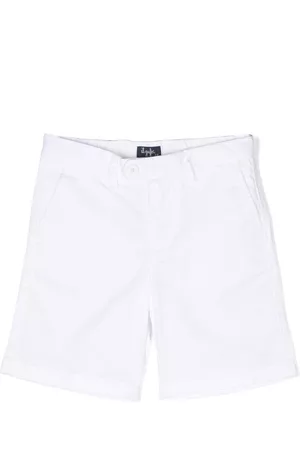 Il gufo Boys Bermudas - Straight-leg cotton bermuda shorts - White