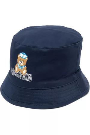 Moschino Boys Hats - Teddy Bear motif bucket hat - Blue