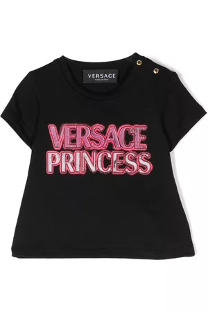 VERSACE T-Shirts - Logo-print cotton T-shirt - Black