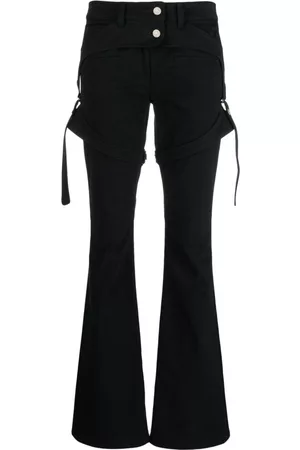 Courrèges Women Slim Jeans - Double-waist slim-fit cotton jeans - Black