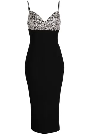 RACHEL GILBERT Women Bodycon Dresses - Crystal-embellished fitted dress - Black