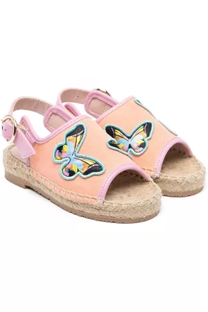 SOPHIA WEBSTER Espadrilles - Butterfly-embroidered espadrille sandals - Orange
