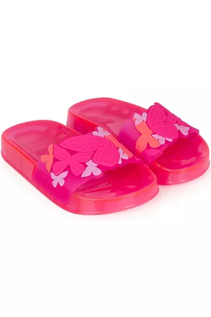 SOPHIA WEBSTER Girls Flat Shoes - Floral-print flat slides - Pink