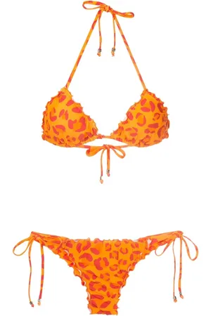AMIR SLAMA Leopard-print triangle bikini
