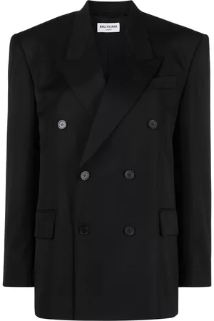Balenciaga Women Blazers - Shrunk DB wool blazer - Black
