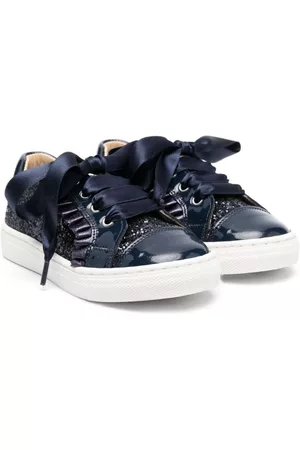 Andanines Girls Sneakers - Glittery leather sneakers - Blue