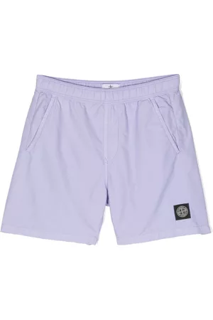 Stone Island Boys Swim Shorts - Logo-patch swim shorts - Purple