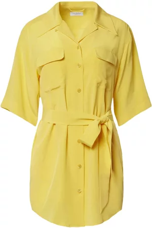 Equipment Women Casual Dresses - Short-sleeve shirt minidress - Yellow