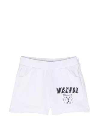 Moschino Shorts - Logo-print cotton shorts - White