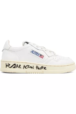 Autry Girls Sneakers - Printed-sole lace-up sneakers - White