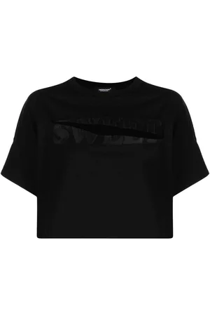 UNDERCOVER Women T-Shirts - Slogan-print cut-out T-shirt - Black