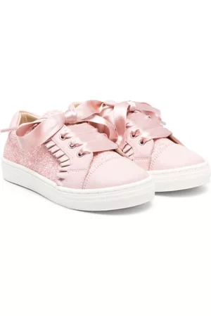 Andanines Girls Sneakers - Glittery leather sneakers - Pink