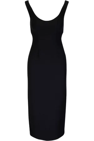 Roland Mouret Women Midi Dresses - Sleeveless wool-silk blend midi dress - Black