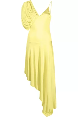 Stella McCartney Women Asymmetrical Dresses - Asymmetric draped dress - Yellow