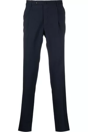 Incotex Men Formal Pants - Slim-cut tailored trousers - Blue
