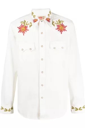 Ralph Lauren Men Shirts - Floral-embroidered cotton shirt - White