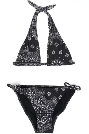MC2 SAINT BARTH Girls Bikini Sets - Aryanna bandana-print bikini set - Black