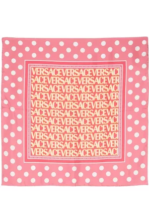 VERSACE Scarves - Logo polka-dot print scarf - Pink
