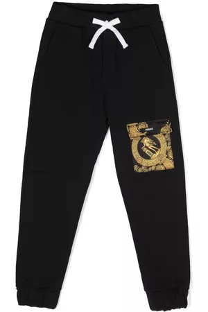VERSACE Sports Pants - Barocco drawstring-waist sweatpants - Black