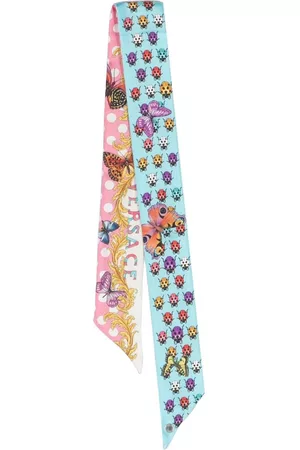 VERSACE Men Neckties - Butterflies-print scarf tie - Blue