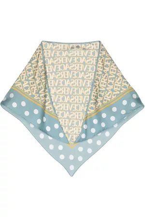 VERSACE Men Scarves - Logo polka-dot print scarf - Blue