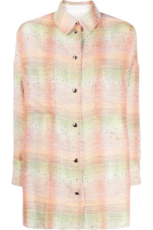 IRO Bouclé-effect checkered shirt