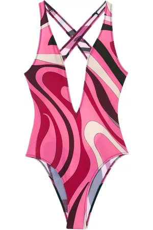 Puccini Women Swimwear - Abstract-print plunge-style one-piece - Pink