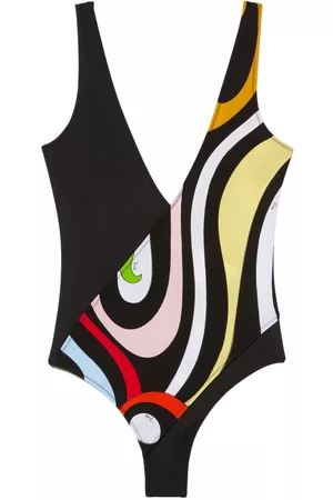 Puccini Women Swimwear - Abstract-print panelled one-piece - Black