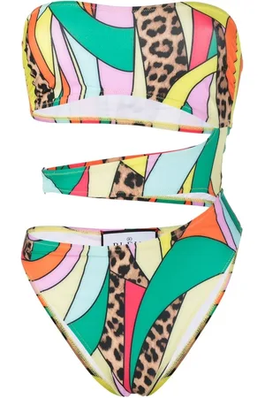 Philipp Plein Rainbow patchwork-print monokini